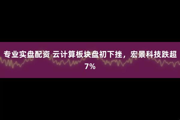 专业实盘配资 云计算板块盘初下挫，宏景科技跌超7%