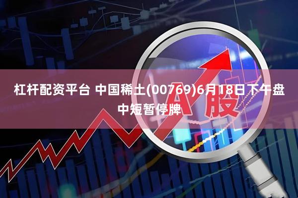 杠杆配资平台 中国稀土(00769)6月18日下午盘中短暂停牌