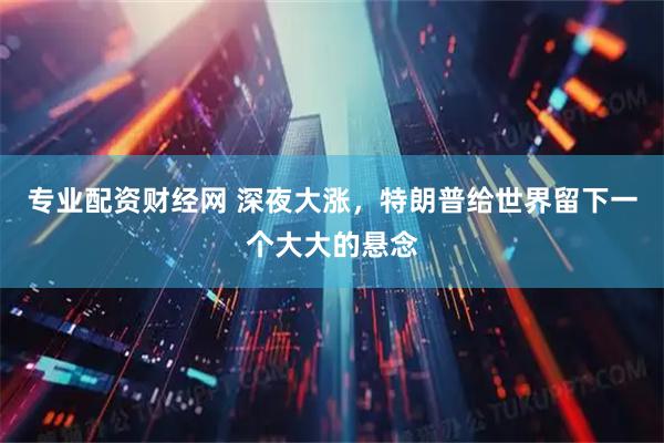 专业配资财经网 深夜大涨，特朗普给世界留下一个大大的悬念